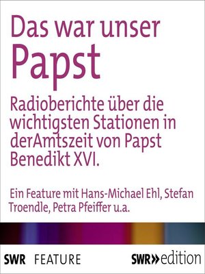 cover image of Das war unser Papst